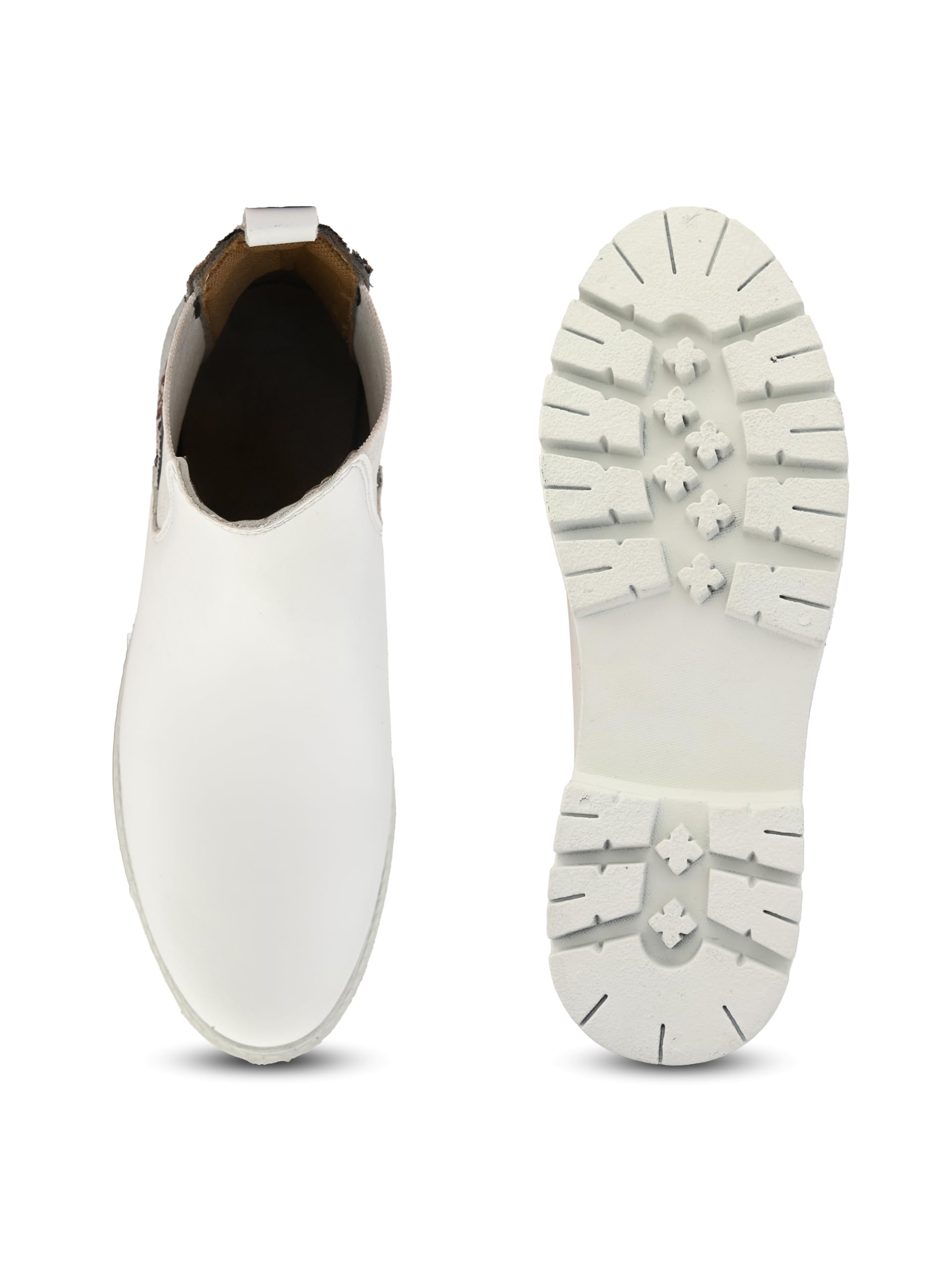 Big Fox Printed Mid Top Chelsea Boots For Woman (White, UK Footwear Size System, Adult, Women, Numeric, Medium, 3)