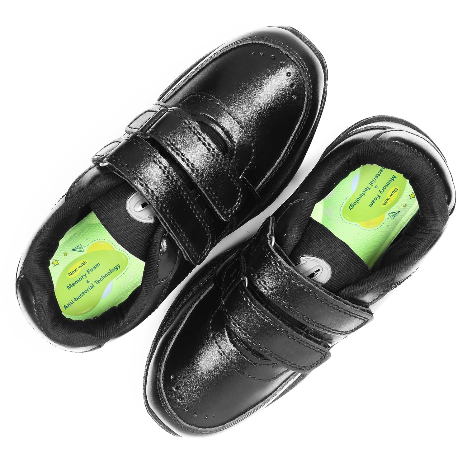 DOCTOR EXTRA SOFT Unisex-Kids Black & White Shoes with Memory Foam Cushion & Anti-Bacterial Technology| Ideal for School,Formal,Casual,Uniform,Running| Comfort & Durable Boys & Girls New-D-3001