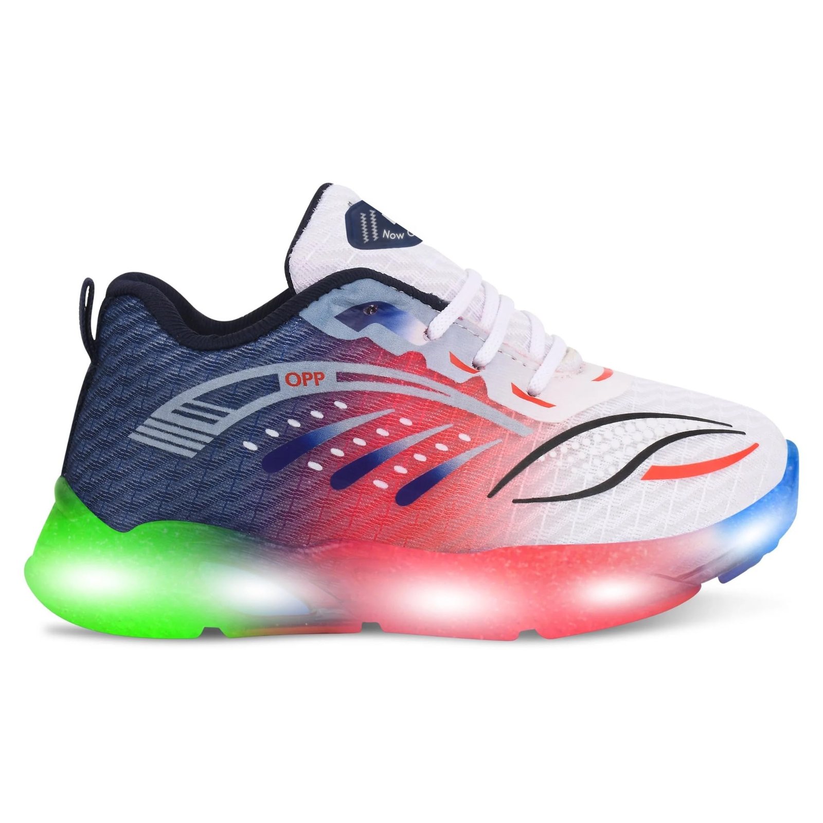 HOOH Kids LED Light-Up Sneakers, Breathable Comfort Fashion Shoes for Boys and Girls (RED, UK Footwear Size System, Little Kid, Numeric, Medium, 11)