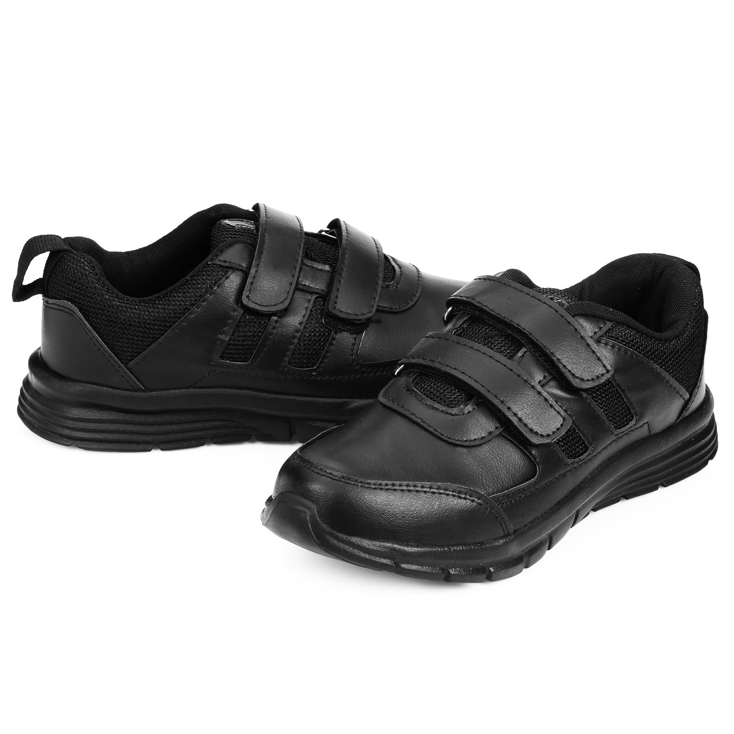 Lightweight EVA Unisex-Child/Kids/Adults Black & White School Uniform Shoe with Memory Foam Cushion & Adjustable Hook Loop| Formal,Casual,Running|Comfortable | Anti-Skid D-3005