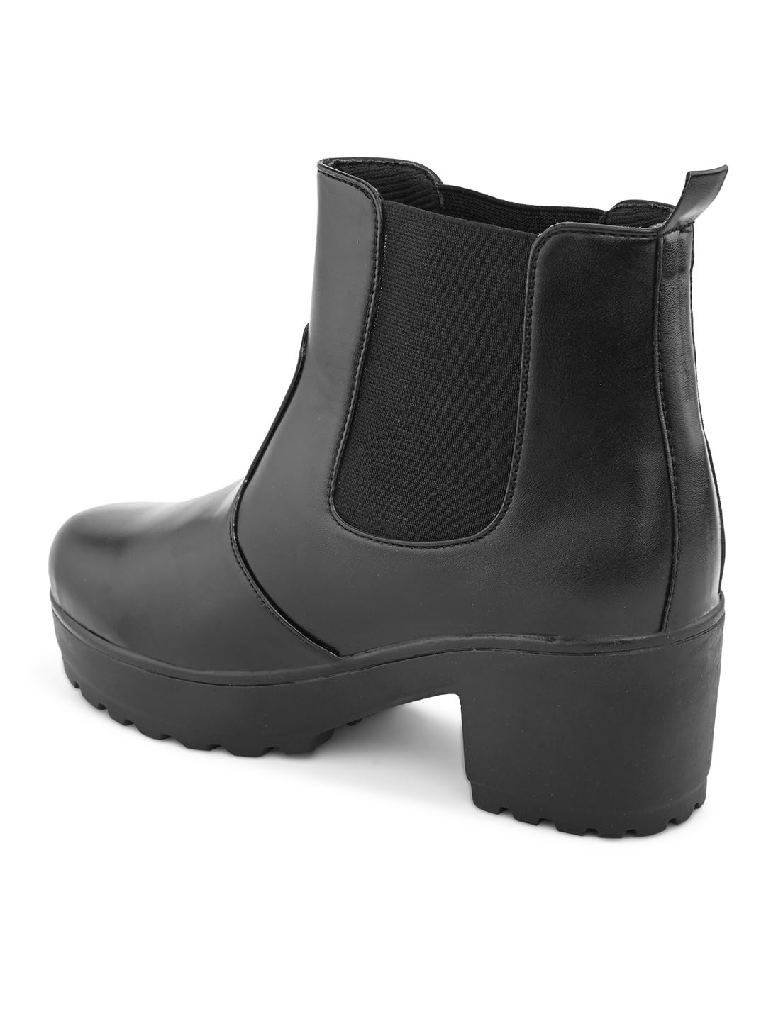 Black Trendy Stylish High Block Heel Boot For Women & Girls footwear UK-6