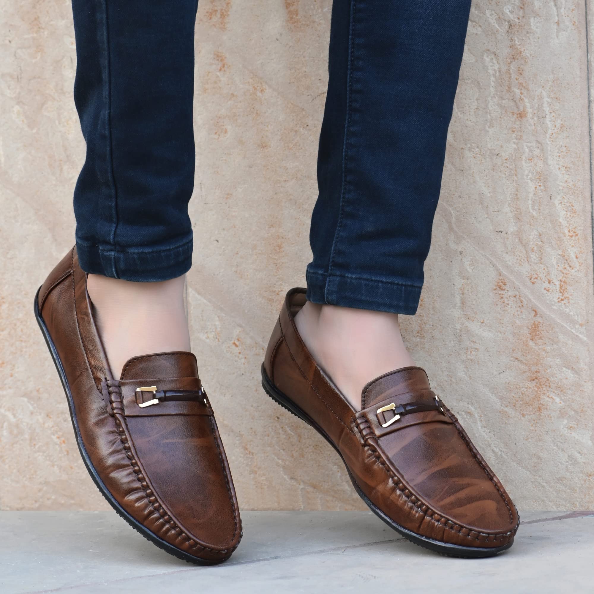 Loafer for Men | Stylish & Comfortable with Soft Cushioned Insole | Hand-Stitched Design for Trendy 9803-2_Brown_11