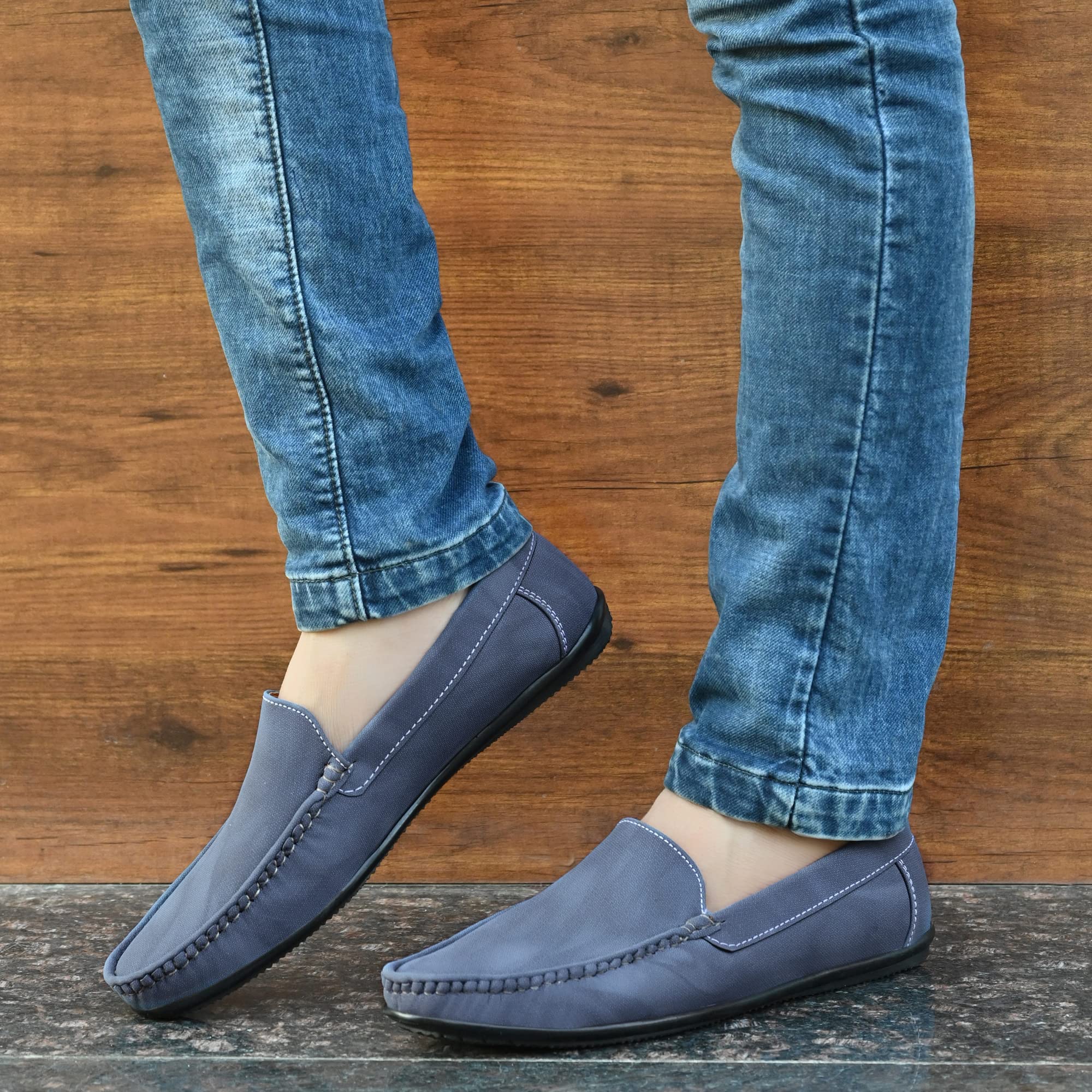 Men's 8242 Navy Loafers_8 UK (8242-1)