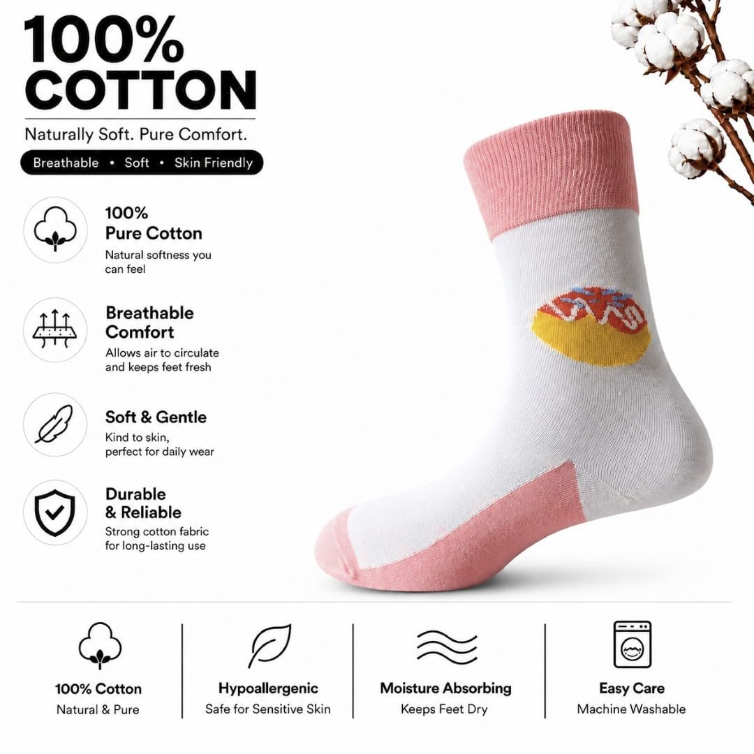 Sole-D Pairs Unisex Crew Socks, Pack of 5, Multicolour, Funky Prints