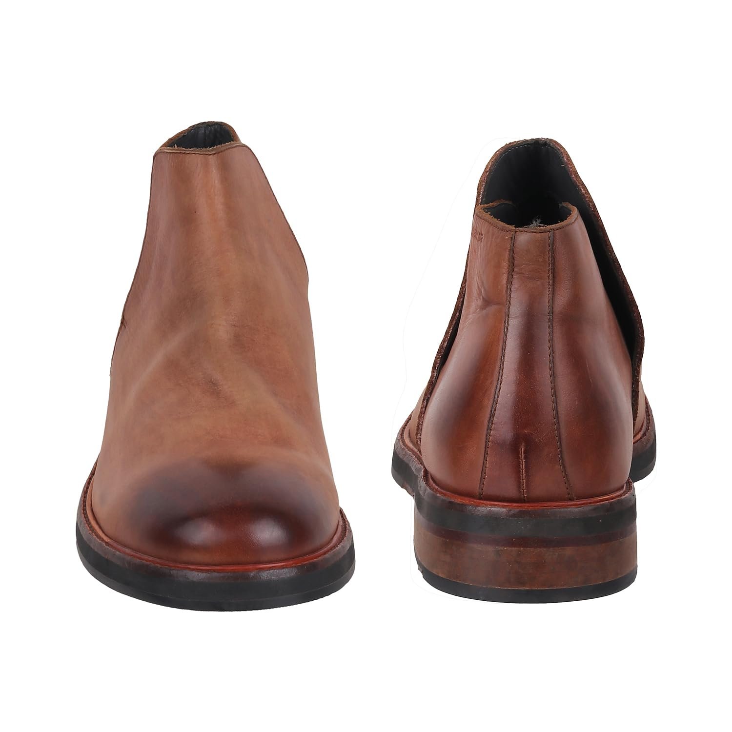 Big Size Wide Width Soft Leather Tan Casual Shoes for Men